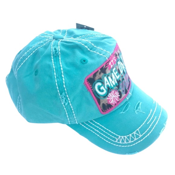 “Game Day” Distressed Baseball Cap - Picture 2 of 3